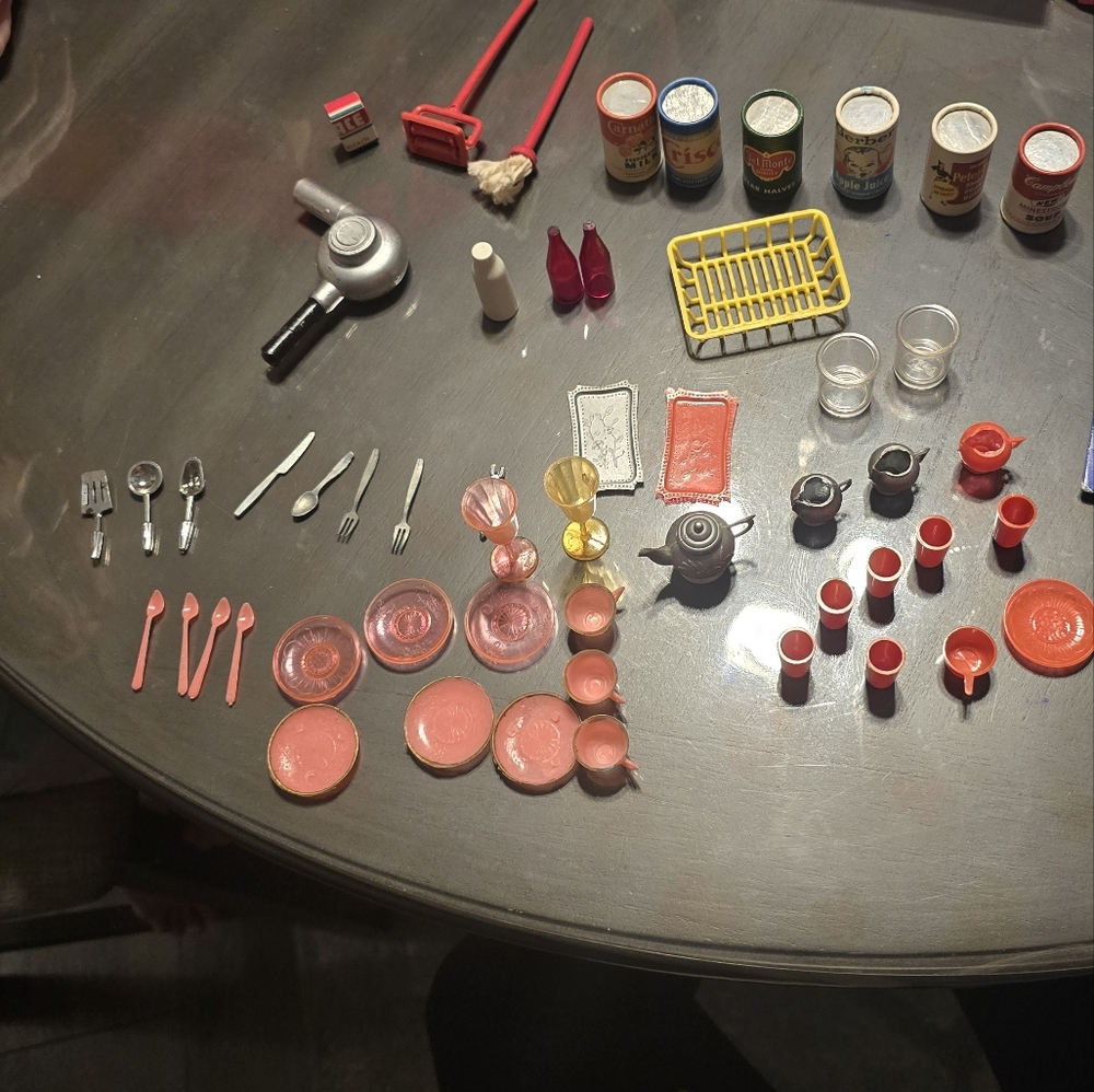 Vintage Miniature Kitchen Play Set with Accessories